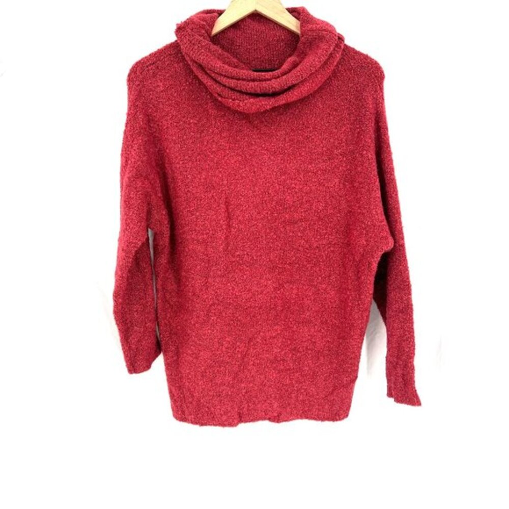 NEW Catherine Malandrino brick red boucle knit pullover cowl neck sweater M